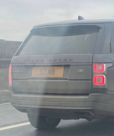 UK Number Plate 92 MB