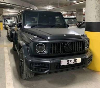 UK Number Plate 93 UK on a 2023 Black Mercedes-Benz