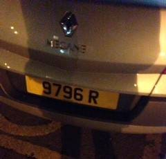 UK Number Plate 9796 R