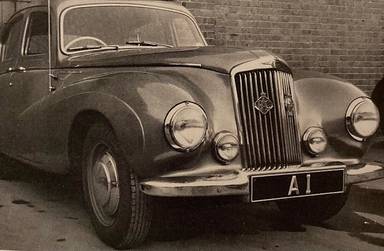 UK Number Plate A 1 on a Sunbeam-Talbot 90