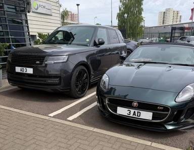 UK Number Plate AD 3 on a 2025 Grey Land Rover Range Rover Autobio D Mhev A