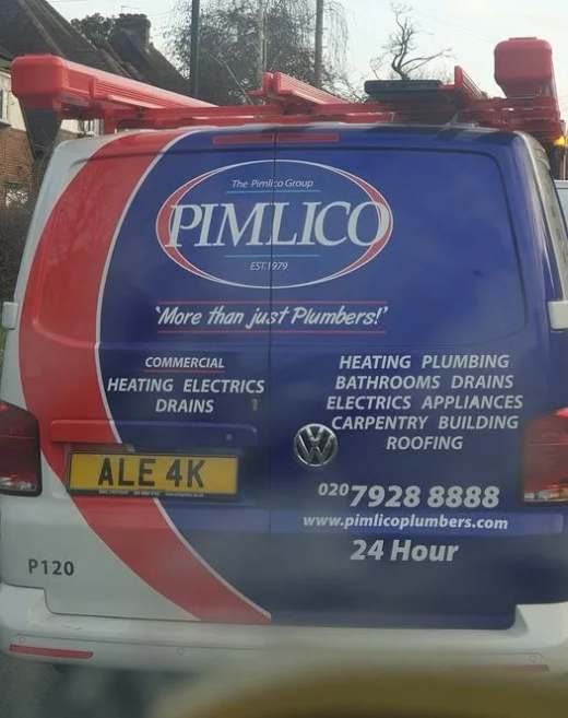 ALE 4K number plate – Pimlico Plumbers