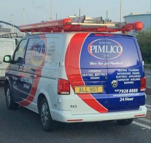 ALL 110T number plate – Pimlico Plumbers