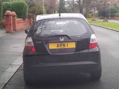 UK Number Plate ARN 1