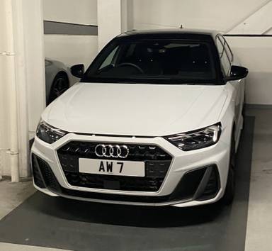 UK Number Plate AW 7