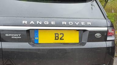 UK Number Plate B 2 on a 2025 Grey Porsche