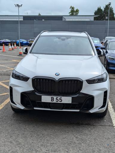 UK Number Plate B 55 on a 2025 White BMW