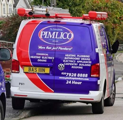 BAS 111N number plate – Pimlico Plumbers