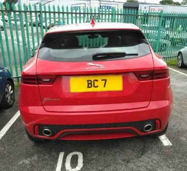 UK Number Plate BC 7 on a 2025 White Genesis E-Pace