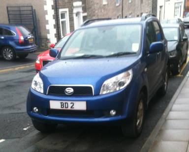 UK Number Plate BD 2