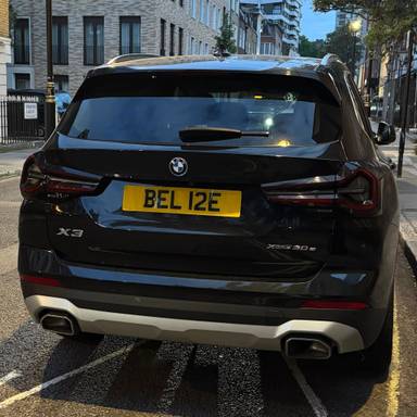 UK Number Plate BEL 12E