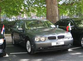 BG 1 on a vehicle — Bulgaria diplomatic registration