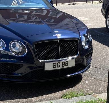 UK Number Plate BG 88