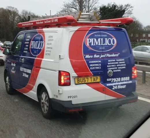 BU57 TAP number plate – Pimlico Plumbers