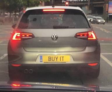 UK Number Plate BUY 1T