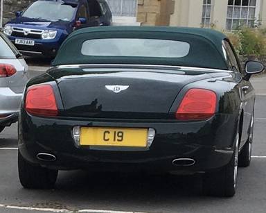UK Number Plate C 19