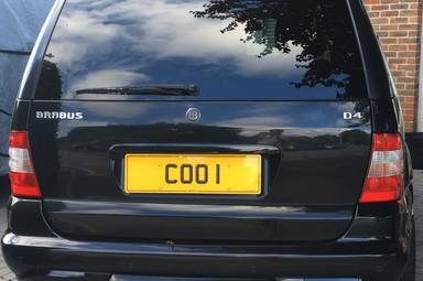 UK Number Plate COO 1