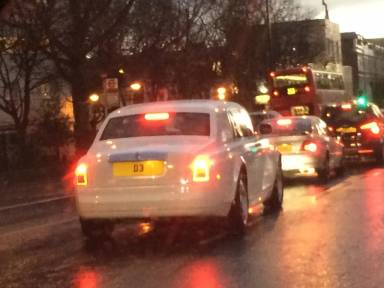 UK Number Plate D 3 on a 2022 Black Land Rover