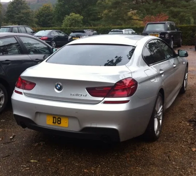 UK Number Plate D 8 on a 2025 White BMW