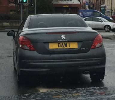 UK Number Plate DAW 1