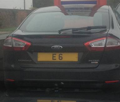 UK Number Plate E 6