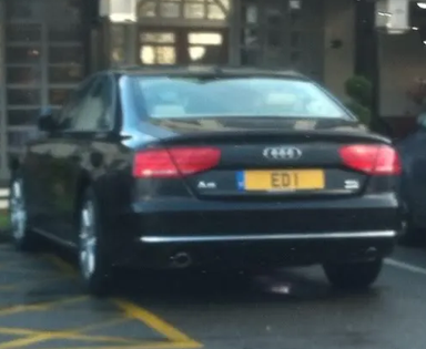 UK Number Plate ED 1 on a 2021 Black Hyundai