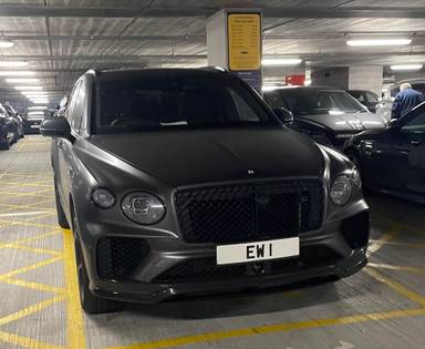 UK Number Plate EW 1 on a 2023 Grey Bentley