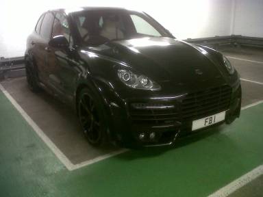 UK Number Plate FB 1 on a 2024 Black Land Rover