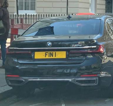 UK Number Plate FIN 1