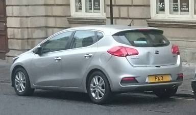 UK Number Plate FX 3
