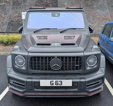 UK Number Plate G 63 on a 2021 Grey Mercedes-Benz G
