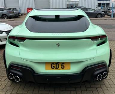 UK Number Plate GD 5