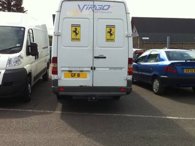 UK Number Plate GF 8