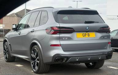 UK Number Plate GP 8 on a 2026 Grey BMW X5 Xdrive50e M Sport Auto