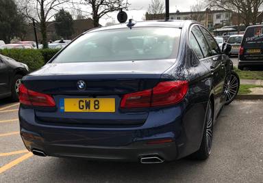 UK Number Plate GW 8