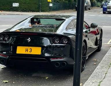 UK Number Plate H 3