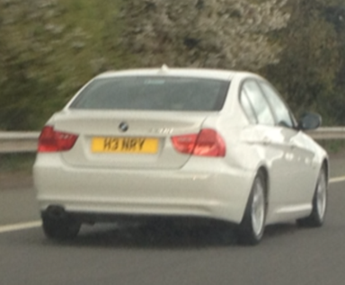 UK Number Plate H3 NRY