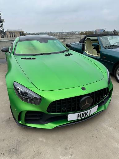 UK Number Plate HXK 1 on a 2025 Black Mercedes-Benz Amg Gtr
