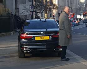 IC 1 on a vehicle — Iceland diplomatic registration