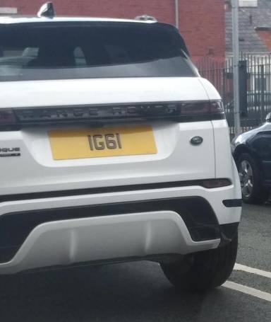 UK Number Plate IG 61