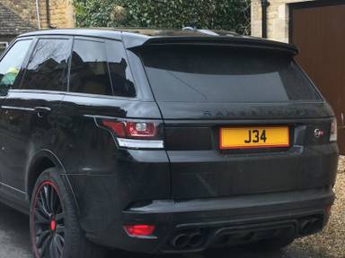UK Number Plate J 34