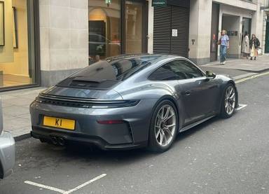 UK Number Plate K 1 on a 2026 Grey Porsche 911 Gt3 Touring S-A