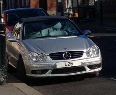 UK Number Plate L 26 on a 2017 Black Mercedes-Benz