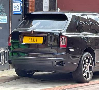 UK Number Plate LLL 1