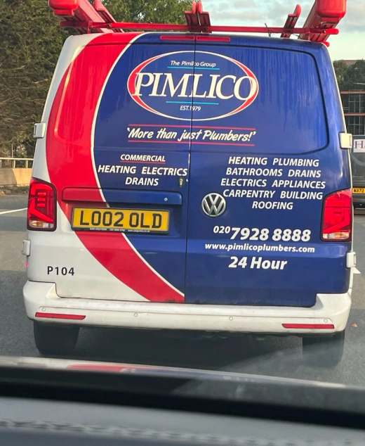 LO02 OLD number plate – Pimlico Plumbers
