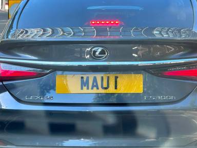 UK Number Plate MAU 1