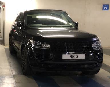 UK Number Plate MB 3