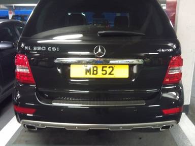 UK Number Plate MB 52