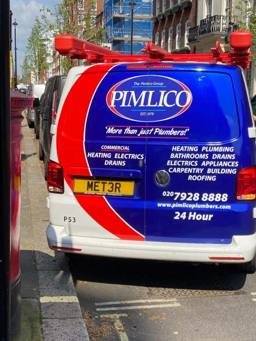 MET 3R number plate – Pimlico Plumbers
