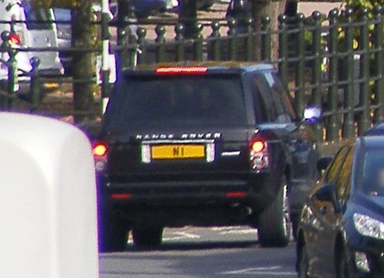 UK Number Plate N 1 on a 2024 Gold Land Rover